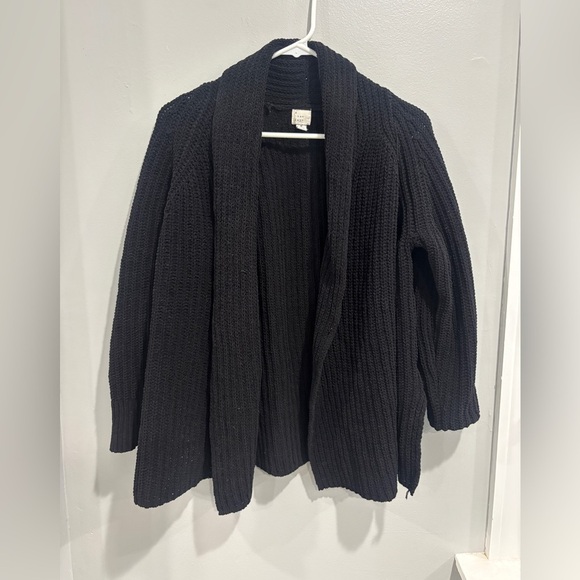 A New Day Black Cardigan Sweater Size Medium Cropped Open Basic Target - Picture 1 of 7